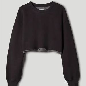 Aritzia TNA Cozy Fleece Boyfriend Cropped Sweatshirt